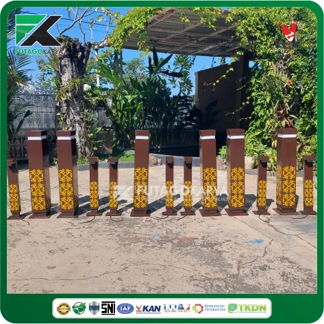bollard lampu motif batik brantas