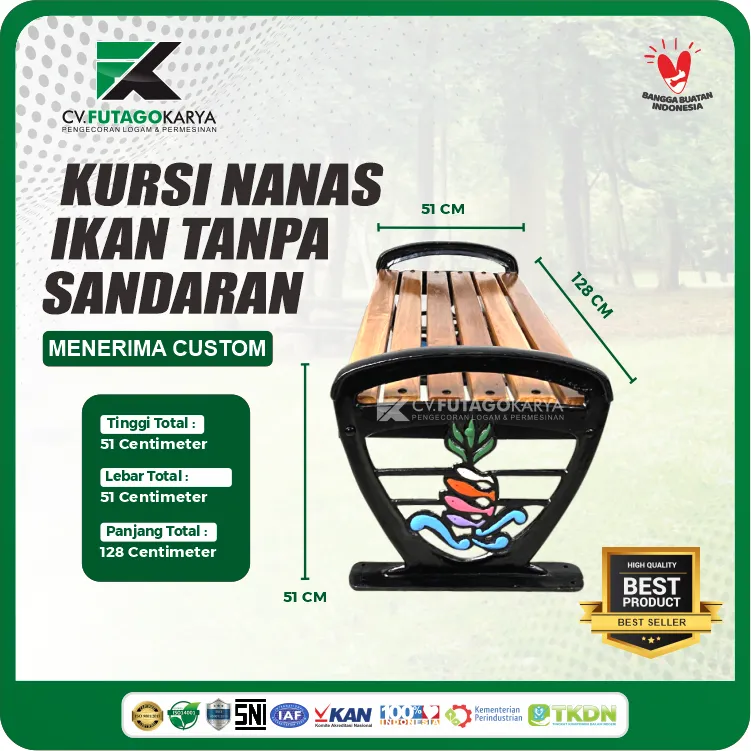 kursi taman motif nanas