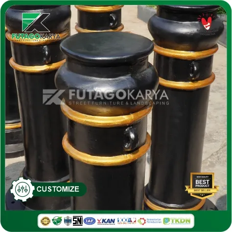bollard pembatas jalan metal casting