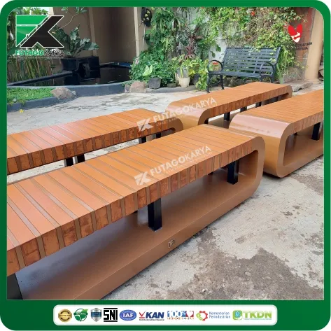bagnku taman estetik bahan wpc