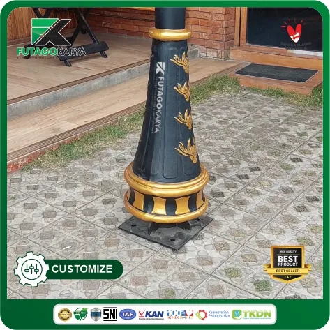 tiang lampu pju bahan pipa besi tinggi 3 meter