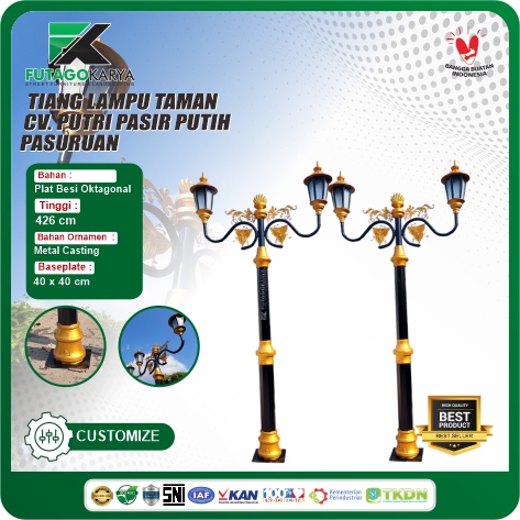 Tiang Lampu Taman Besi