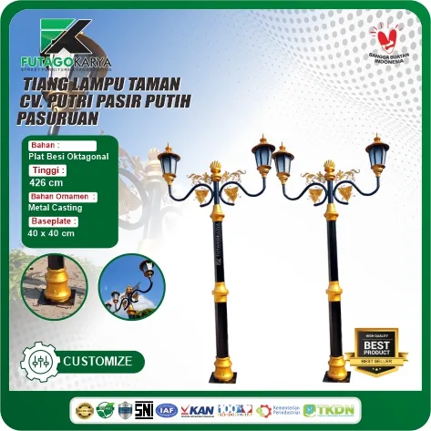 tiang lampu taman besi