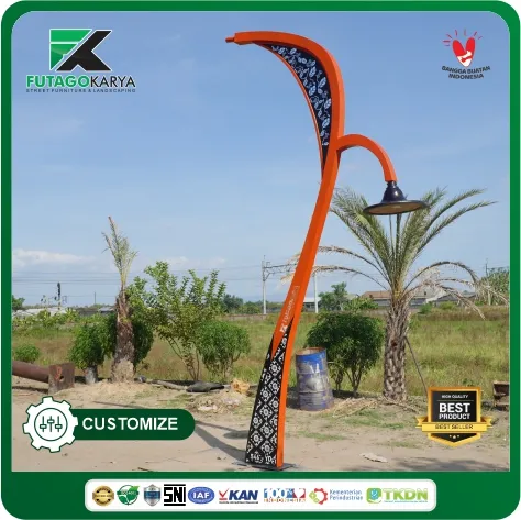 tiang lampu pju bangka tinggi 4,7 meter