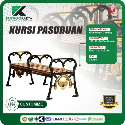 kursi taman outdoor 150 cm pasuruan