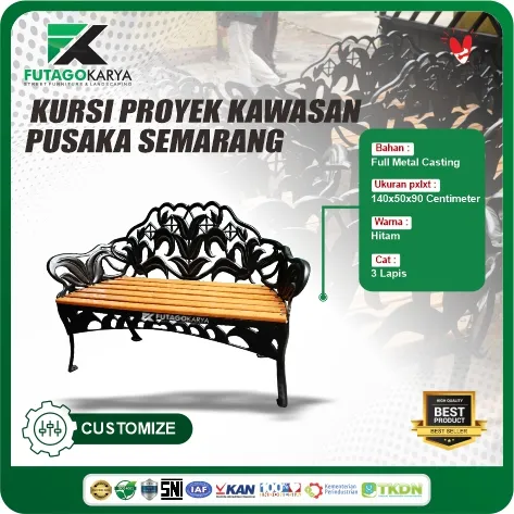 kursi besi tempa minimalis 140x50x90 cm