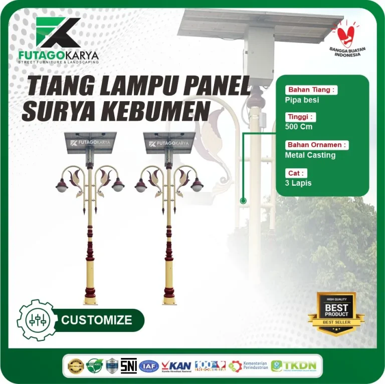 tiang lampu panel surya kebumen
