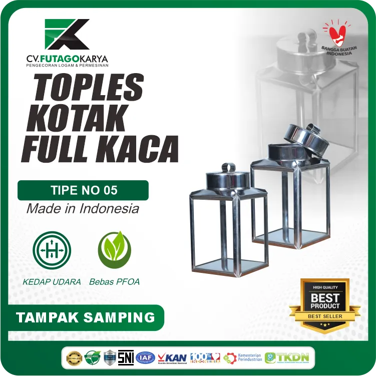 Toples Kotak Kaca