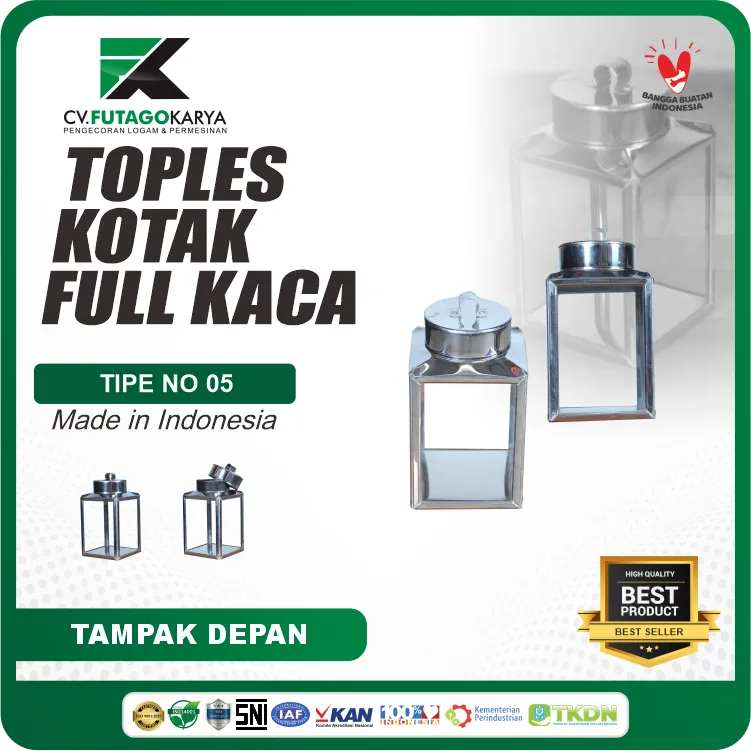 Toples Kotak Kaca