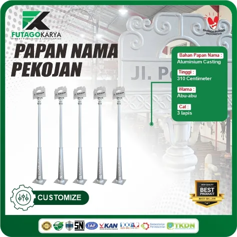 Papan Nama Cor Aluminium Casting Pekojan