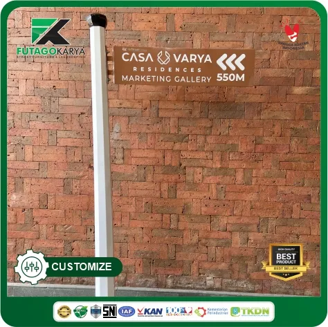 tiang penunjuk arah pipa besi