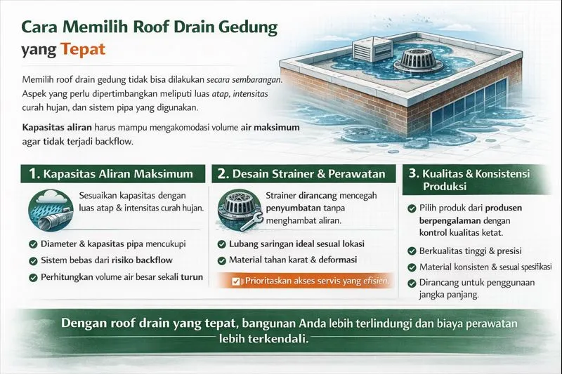 Cara Memilih Roof Drain Gedung yang Tepat