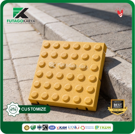 Tactile guiding block komposit type stop