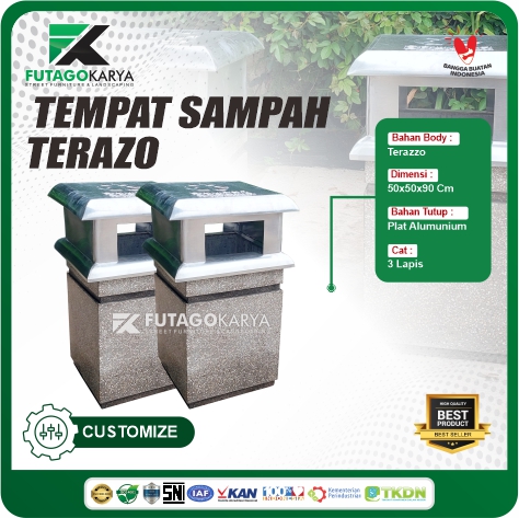 tempat sampah teraso estetik