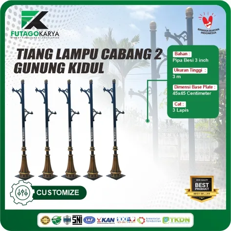 tiang lampu pju cabang 2 gunung kidul
